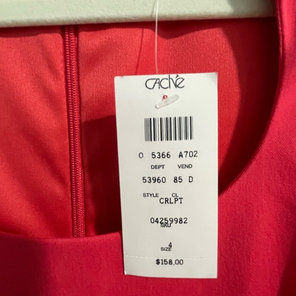 NWT. Coral dress by Cache. Midi size 4. Fully lined - Picture 2 of 3